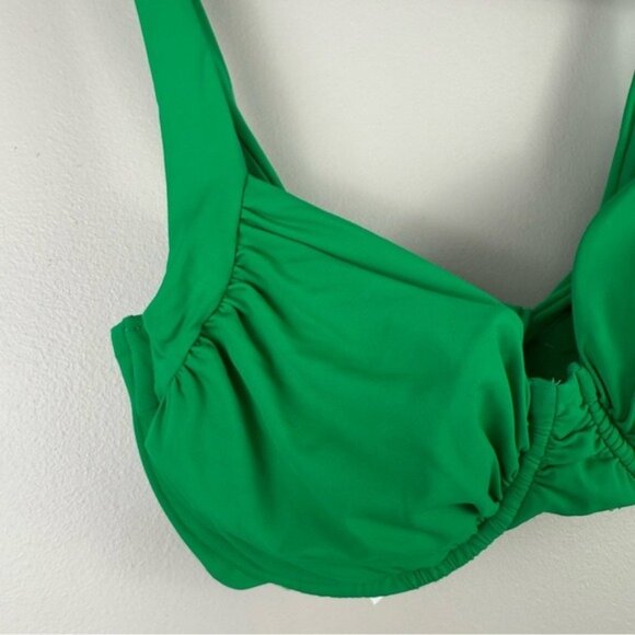 Becca Underwire Bikini Top D Cup Emerald Green Ruched Color Code Swim - Picture 5 of 9